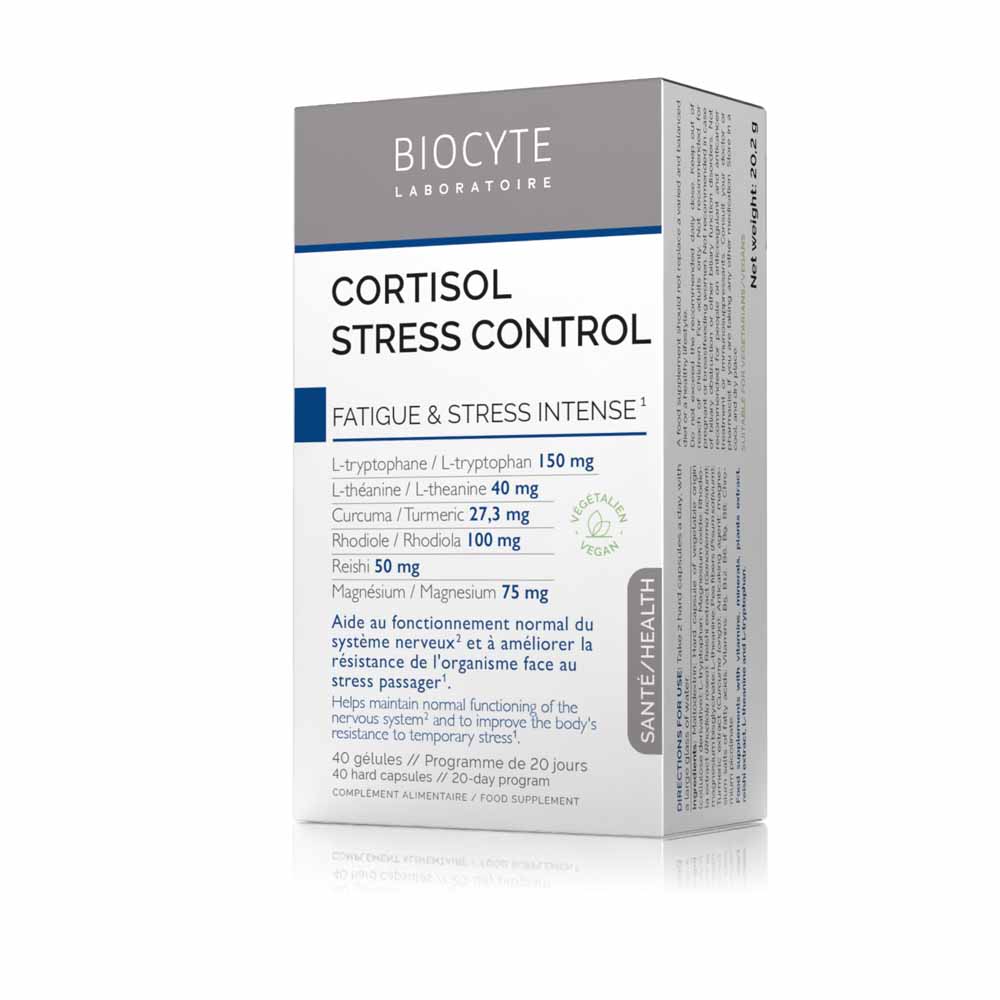 Biocyte Salud Cortisol Control del estrés Fatiga Estrés intenso 40 cápsulas