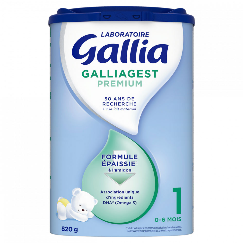 Gallia Galliagest Leche infantil en polvo fórmula espesada premium de 0 a 6 meses 800 g