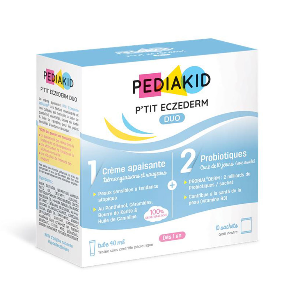 Pediakid P'Tit Eczederm Dúo Probióticos + Crema Calmante 10 sobres + tubo de 40 ml