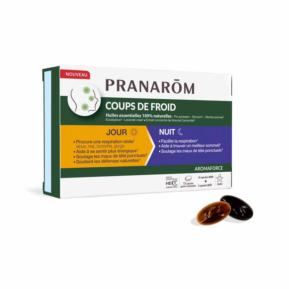 Pranarôm Aromaforce Olas de frío diurnas y nocturnas 15 cápsulas