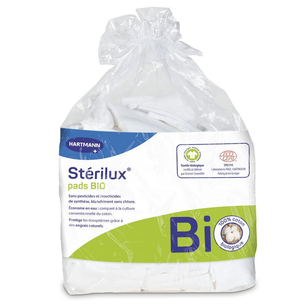 Hartmann Sterilux Pads Bio Algodón Rectángulos 7.5x9.5cm x160