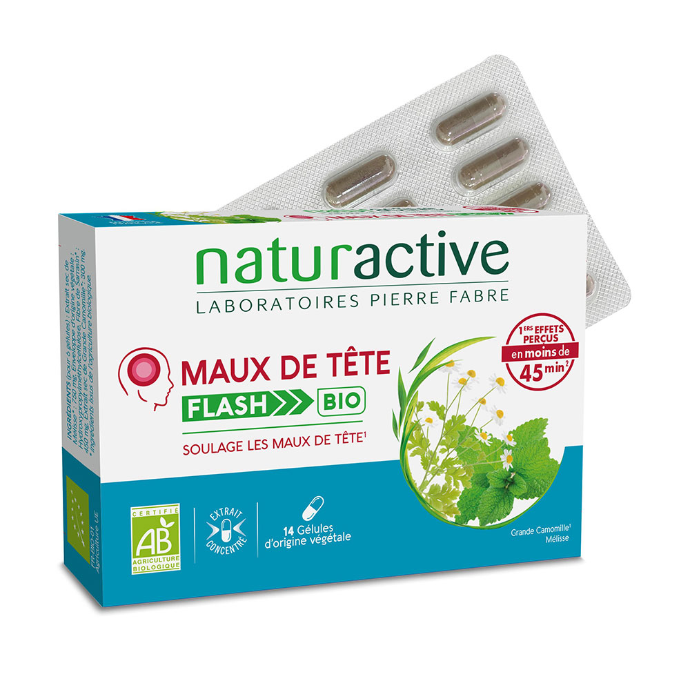 Naturactive Dolor de cabeza flash bio 14 cápsulas