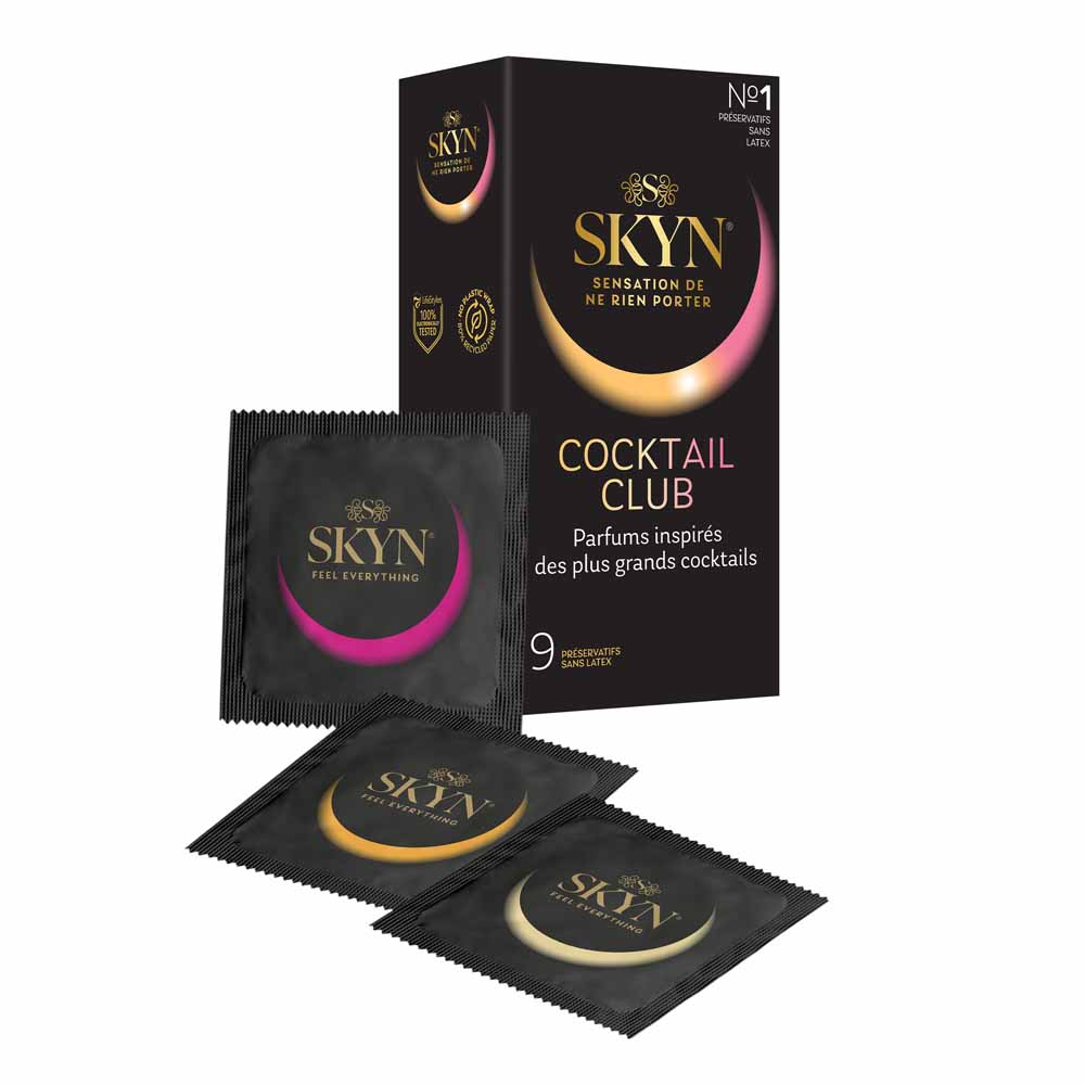 Skyn Cocktail Club Preservativos perfumados Parfums Inspirés des Plus Grands Cocktails x9