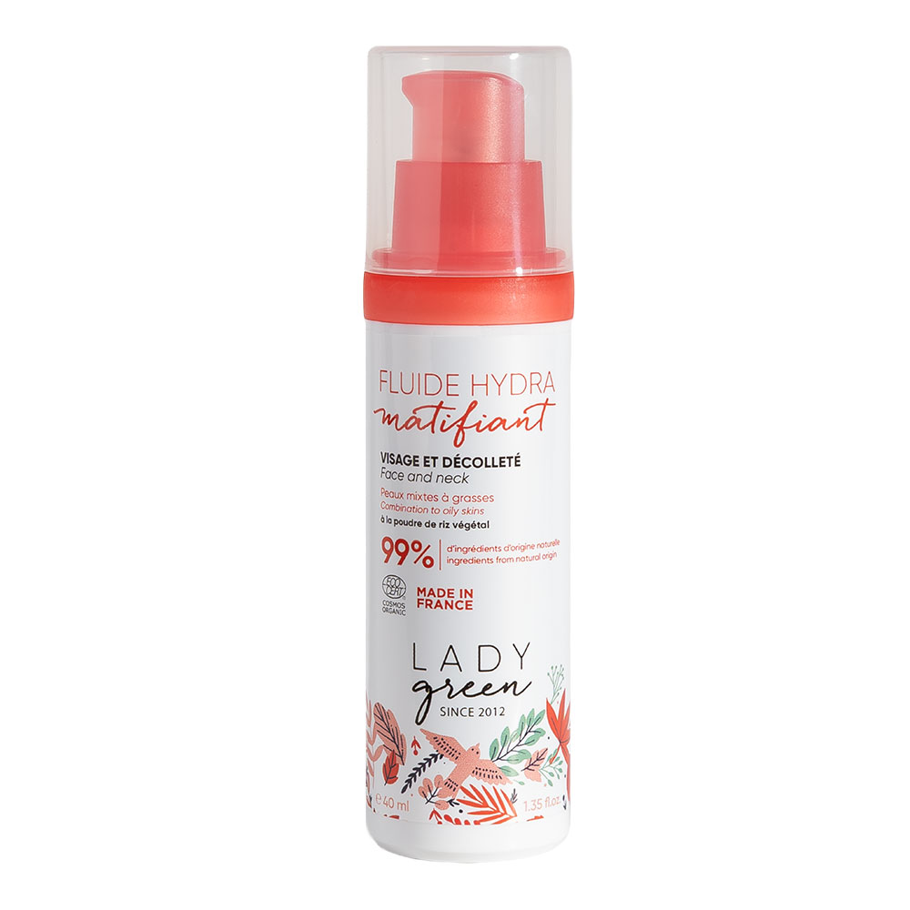 Lady Green Fluido hidratante matificante rostro y escote bio piel mixta a grasa 40 ml