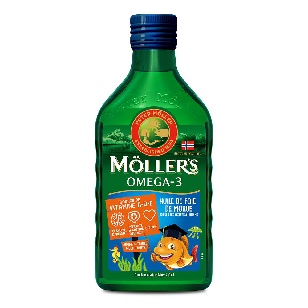 Moller'S Aceite de hígado de bacalao líquido aromatizado con Multi-frutas 250 ml