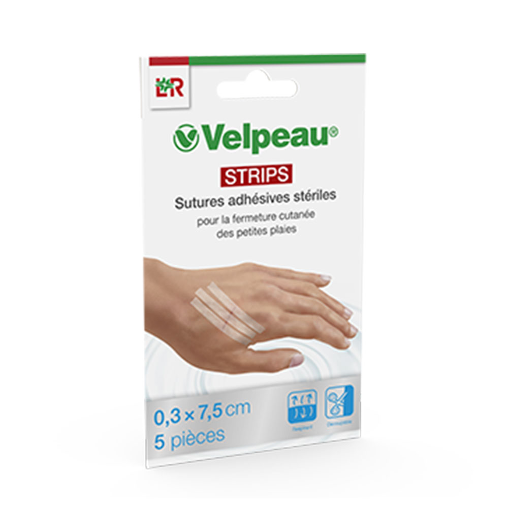 Lohmann Rauscher Velpeau Tiras de sutura adhesivas estériles 0,3x7,5cm x5