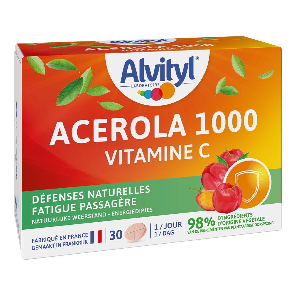 Alvityl Acerola 1000 vitamina C para el sistema inmunitario 30 Comprimidos Masticables