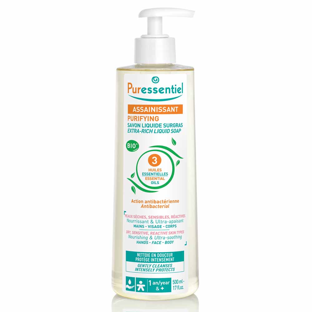 Puressentiel Saneamiento Puressentiel Jabón Graso con 3 Aceites Esenciales Bio 500ml Saneamiento 500 ml