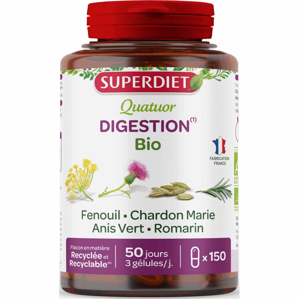 Superdiet Quatuor Digestión Hinojo BIO 150 Gelulas