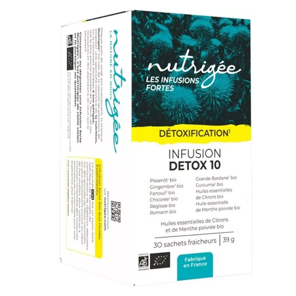 Nutrigée Infusión Detox 10 Bio 30 Bolsitas Hígado E Intestino 10 plantes 30 sachets