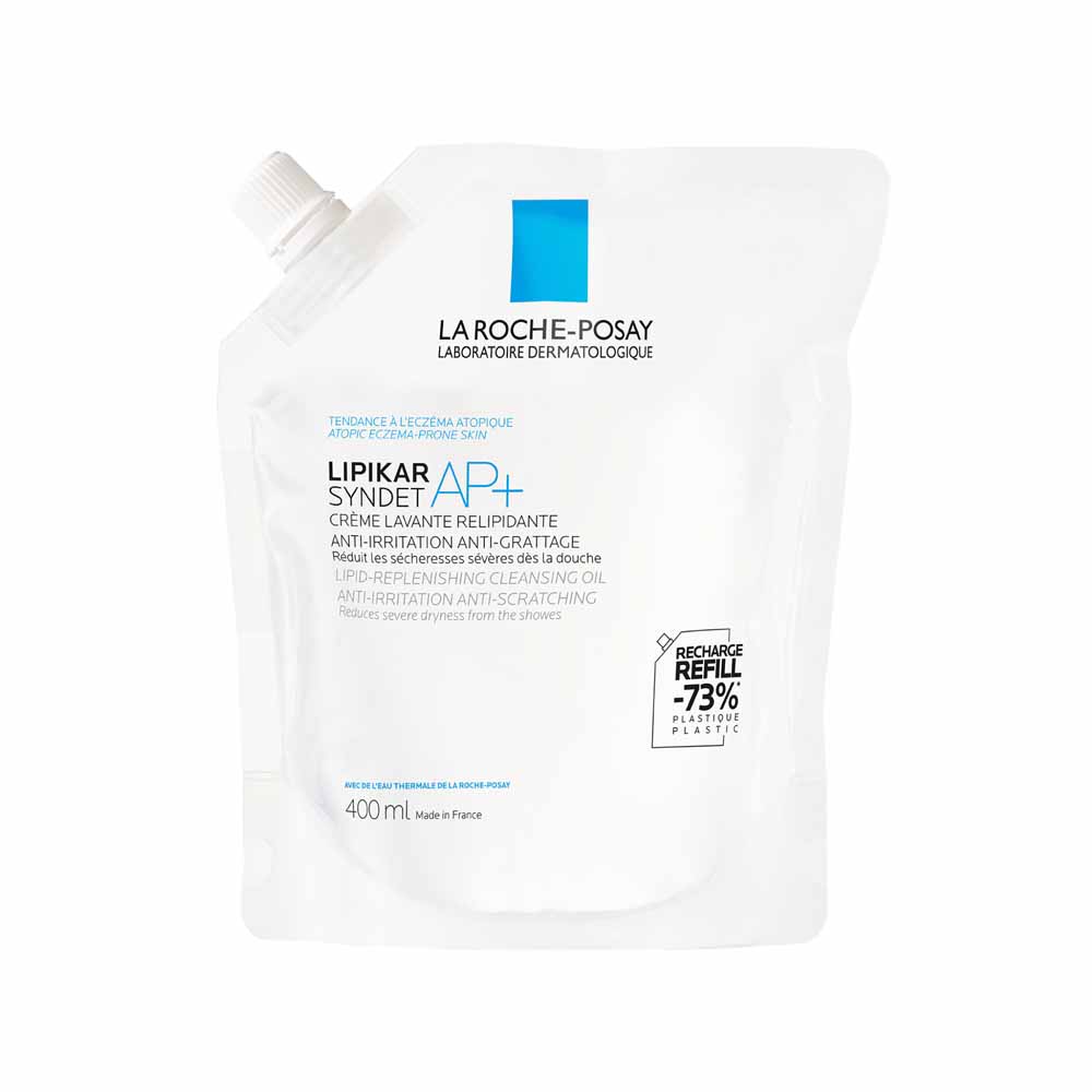 La Roche-Posay Lipikar Gel limpiador syndet AP+ para pieles con tendencia a eccema atópico recarga ecológica 400 ml