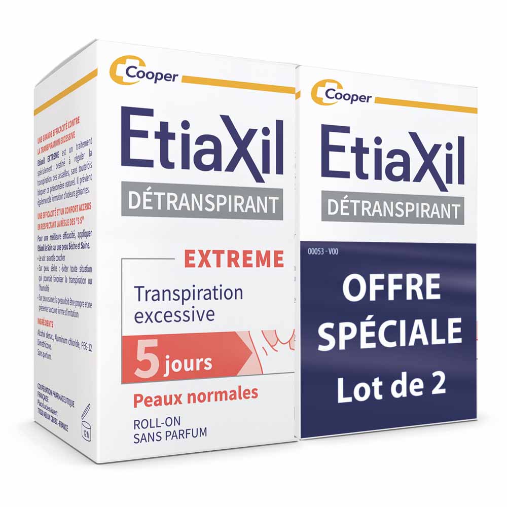 Etiaxil Detranspirante Roll-on axilas sudoración excesiva pieles normales 2x15ml