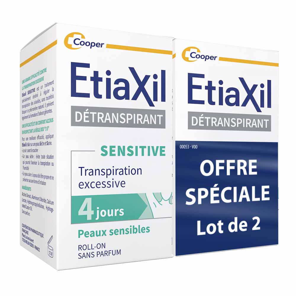 Etiaxil Detranspirante Desodorante roll-on sensitive 4 días piel sensible 2 x 15 ml
