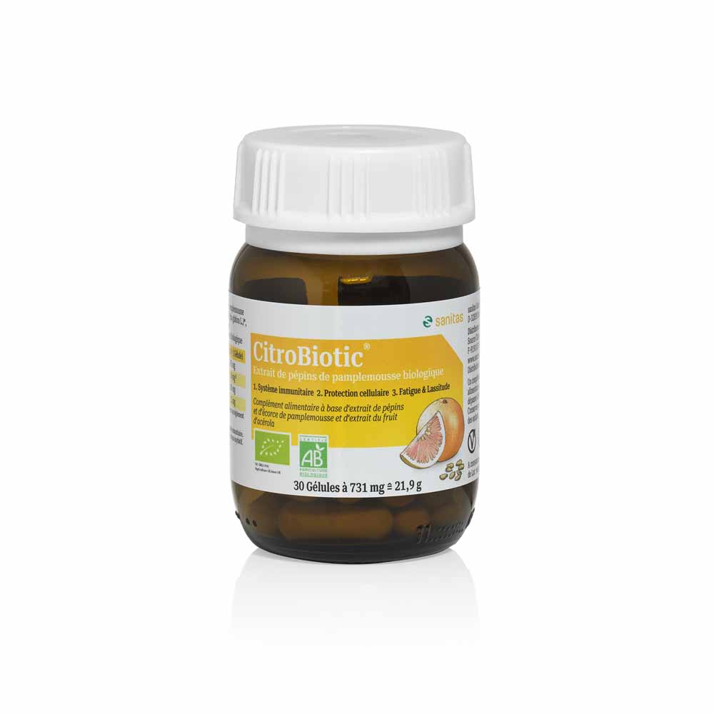 Citrobiotic Extracto de Semilla de Pomelo + Acerola BIO 30 Gelulas
