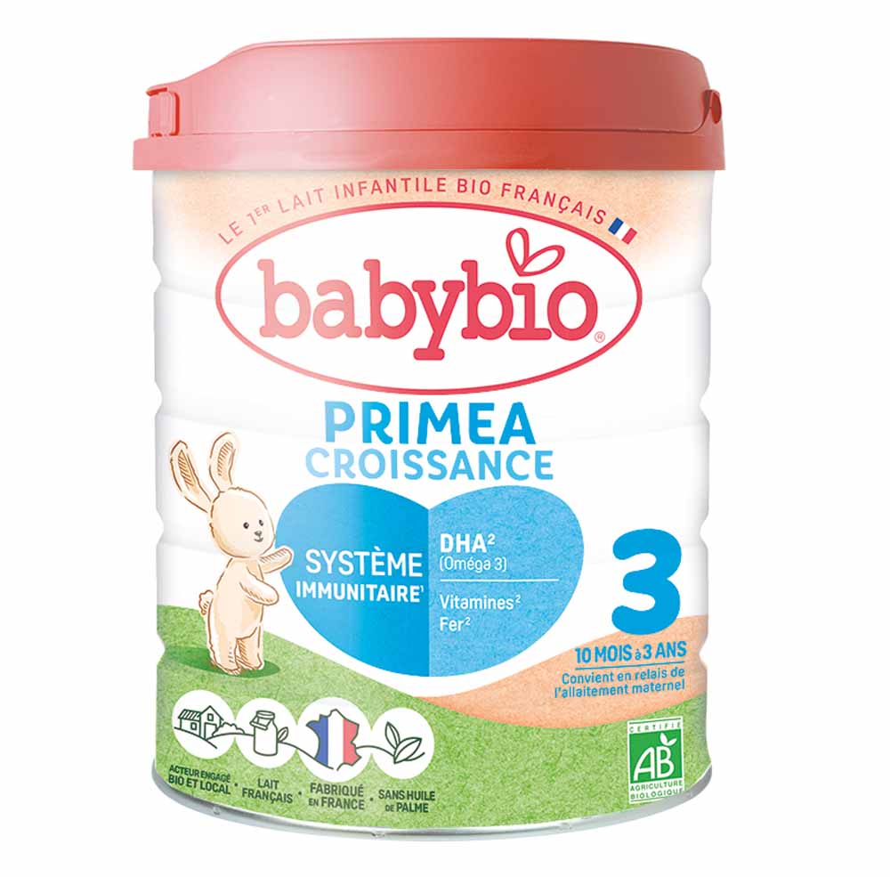 Babybio Leches Infantiles Primea 3 Crecimiento Ecológico Leche en Polvo 10 Meses a 3 Años De 10 Mois A 3 Ans 800g