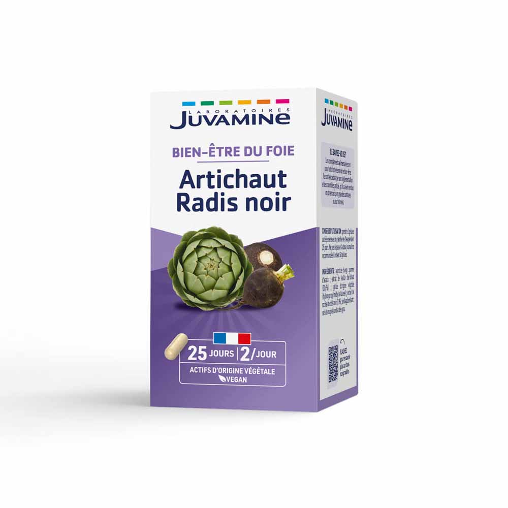 Juvamine Bienestar del hígado Alcachofa rábano negro 50 cápsulas
