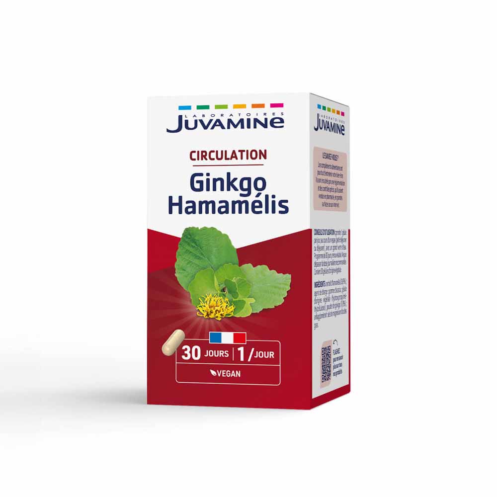 Juvamine Ginkgo hamamelis circulación 30 cápsulas