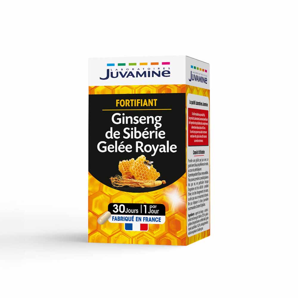 Juvamine Ginseng siberiano con jalea real fortificante x30 Cápsulas