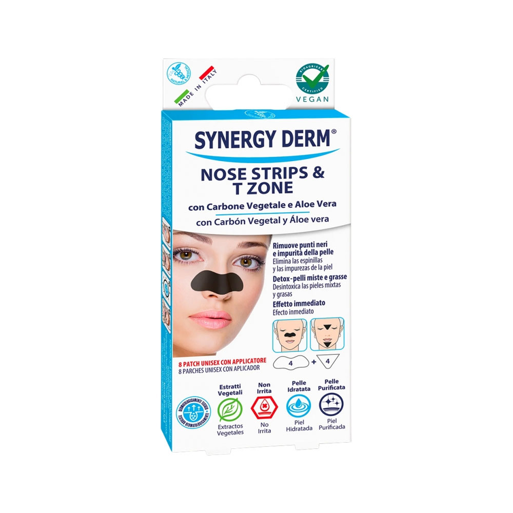 Incarose Synergy Derm Tiras nasales Carbón vegetal Parche nasal x8