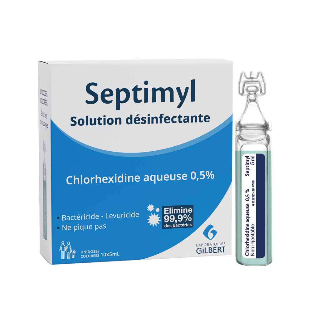 Gilbert Septimyl Solución Desinfectis Clorhexidina 0,5% 10x5ml 100 ml