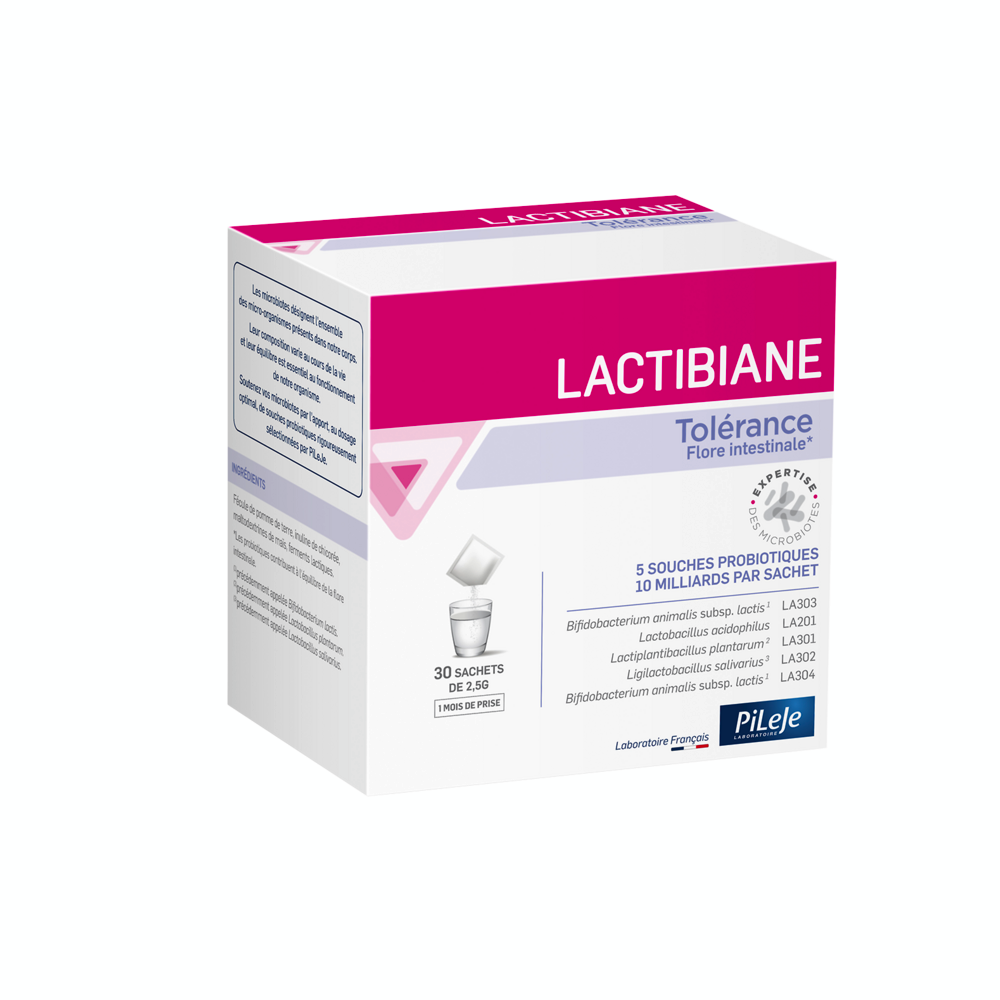 Pileje Lactibiane Tolerancia flora intestinal 30 sobres de 2,5 g