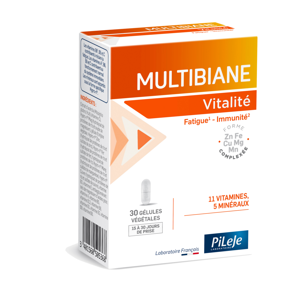 Pileje Multibiane Vitalidad fatiga e inmunidad 30 Cápsulas