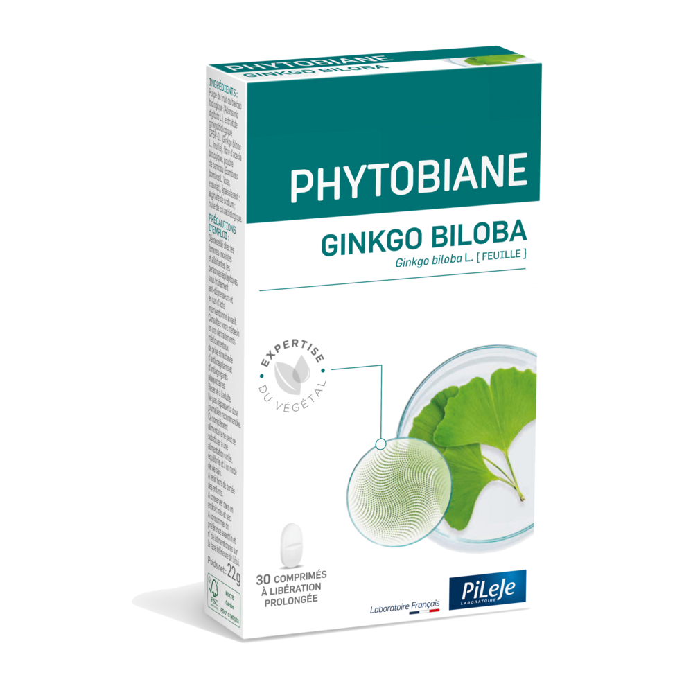 Pileje Phytobiane Ginkgo biloba memoria 30 comprimidos