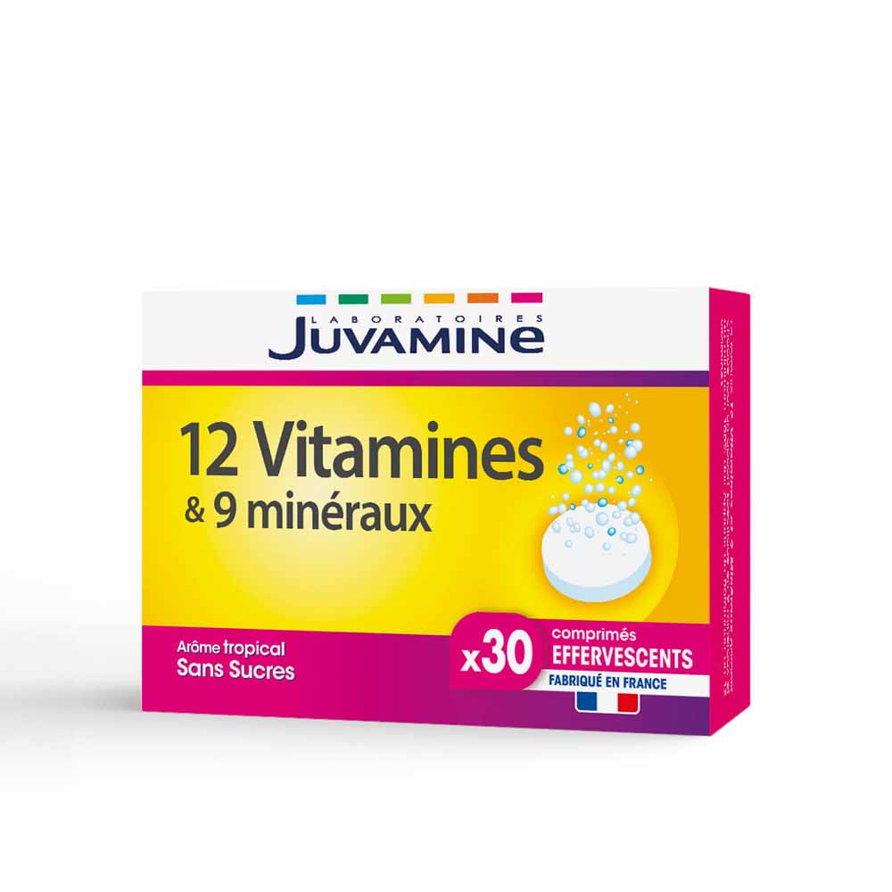 Juvamine 12 Vitaminas y 9 Minerales 30 Comprimés Effervescent