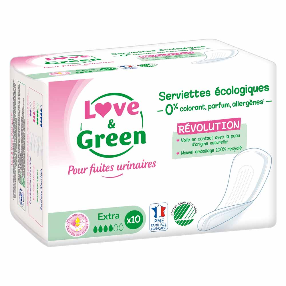 Love&Green Compresas Extra 10 Fugas Urinarias