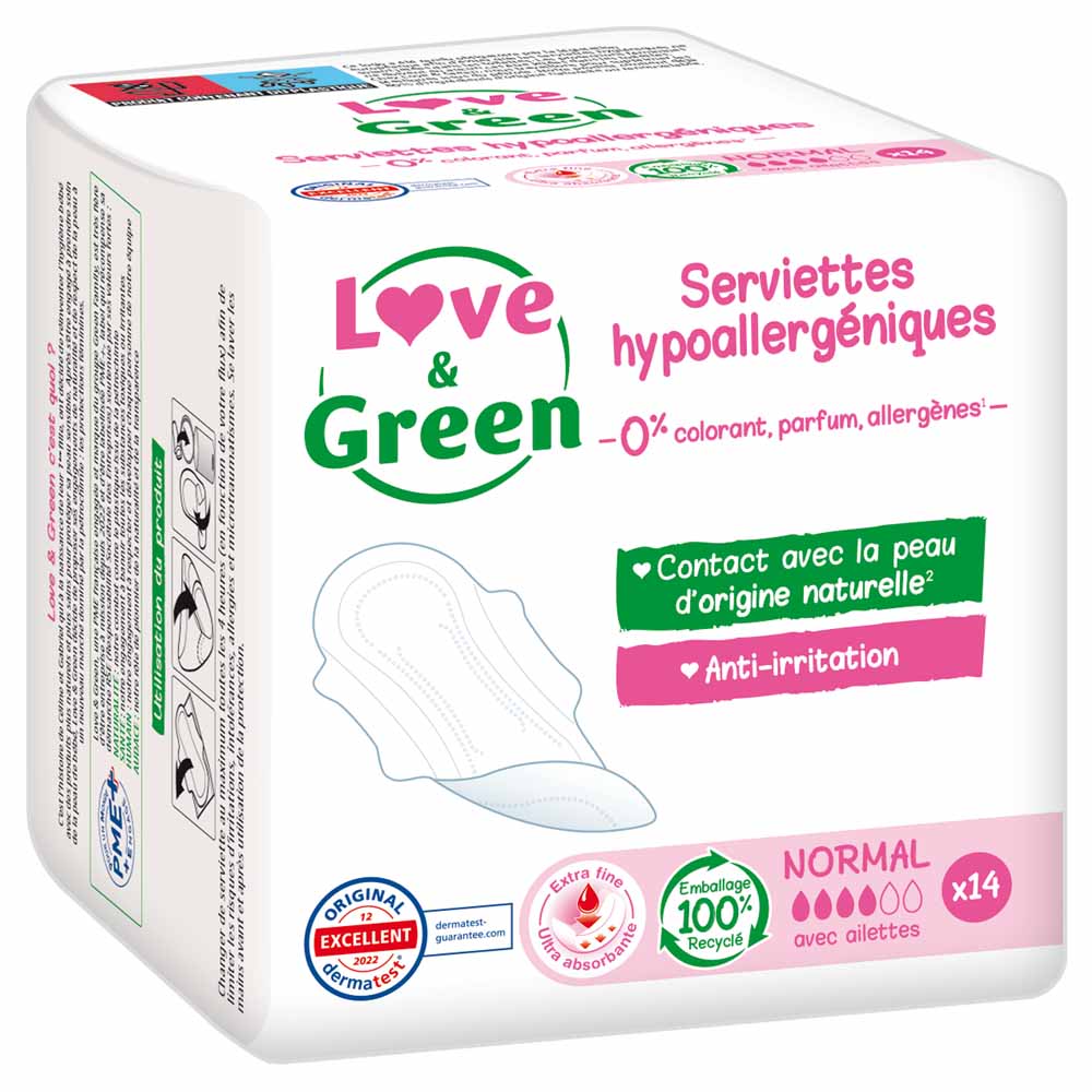 Love&Green Antiirritaciones compresas normal x14