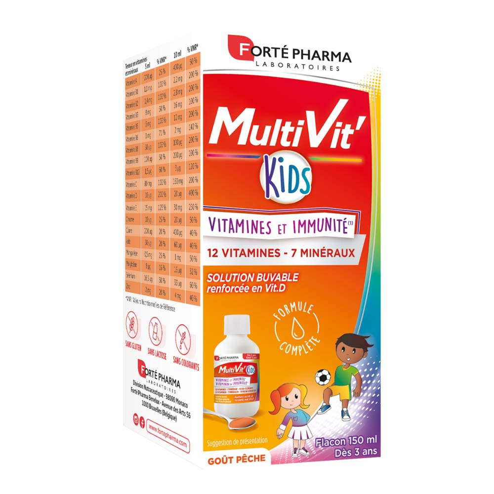 Forté Pharma MultiVit'4G Jarabe Kids vitaminas y vitalidad 150 ml