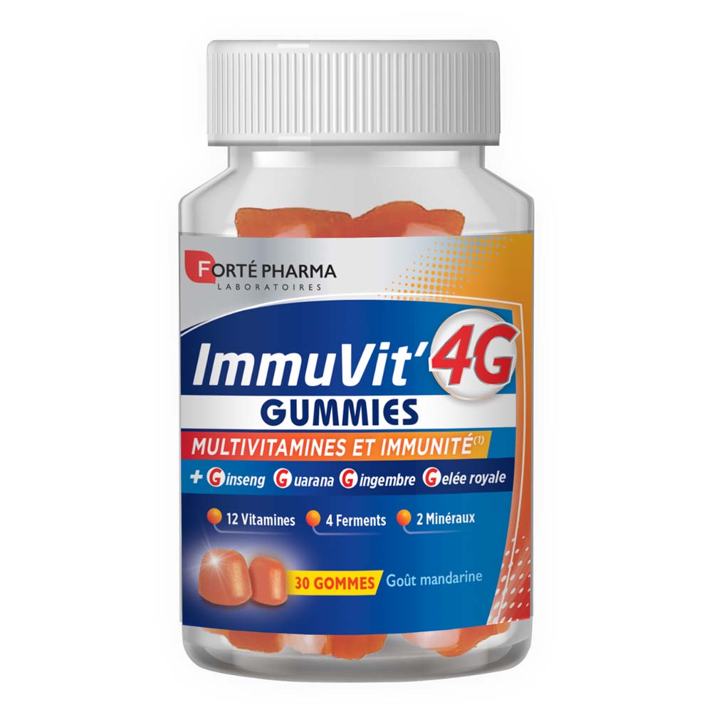 Forté Pharma ImmuVit'4G Multivitaminas e defensas sabor mandarina 30 gominolas