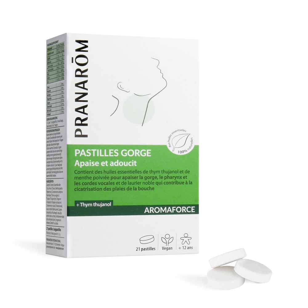 Pranarôm Aromaforce Pastillas Calmantes Bio Adoucit et apaise la gorge x21