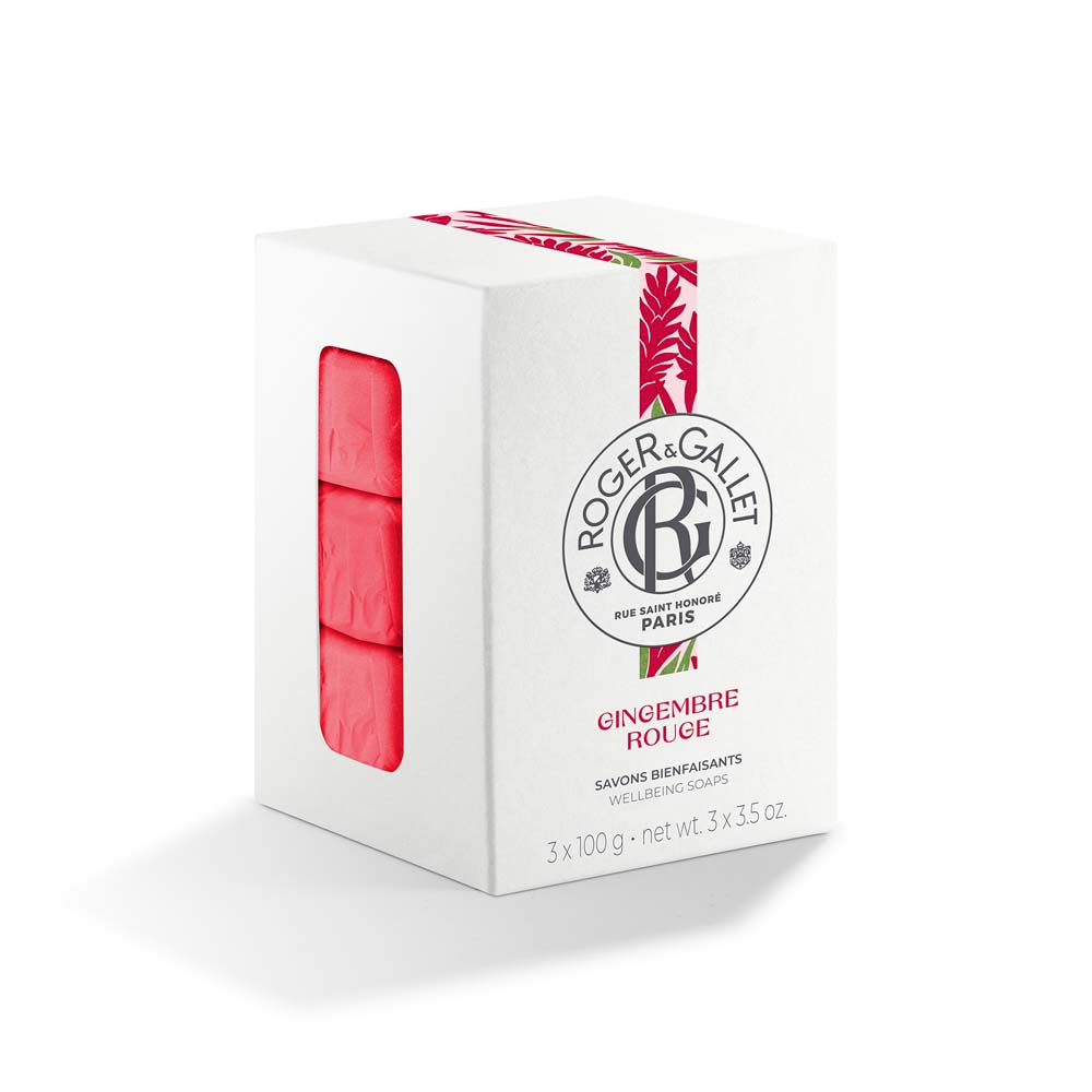 Roger & Gallet Gingembre Rouge Cofre jabón bienestar base vegetal 3x100g