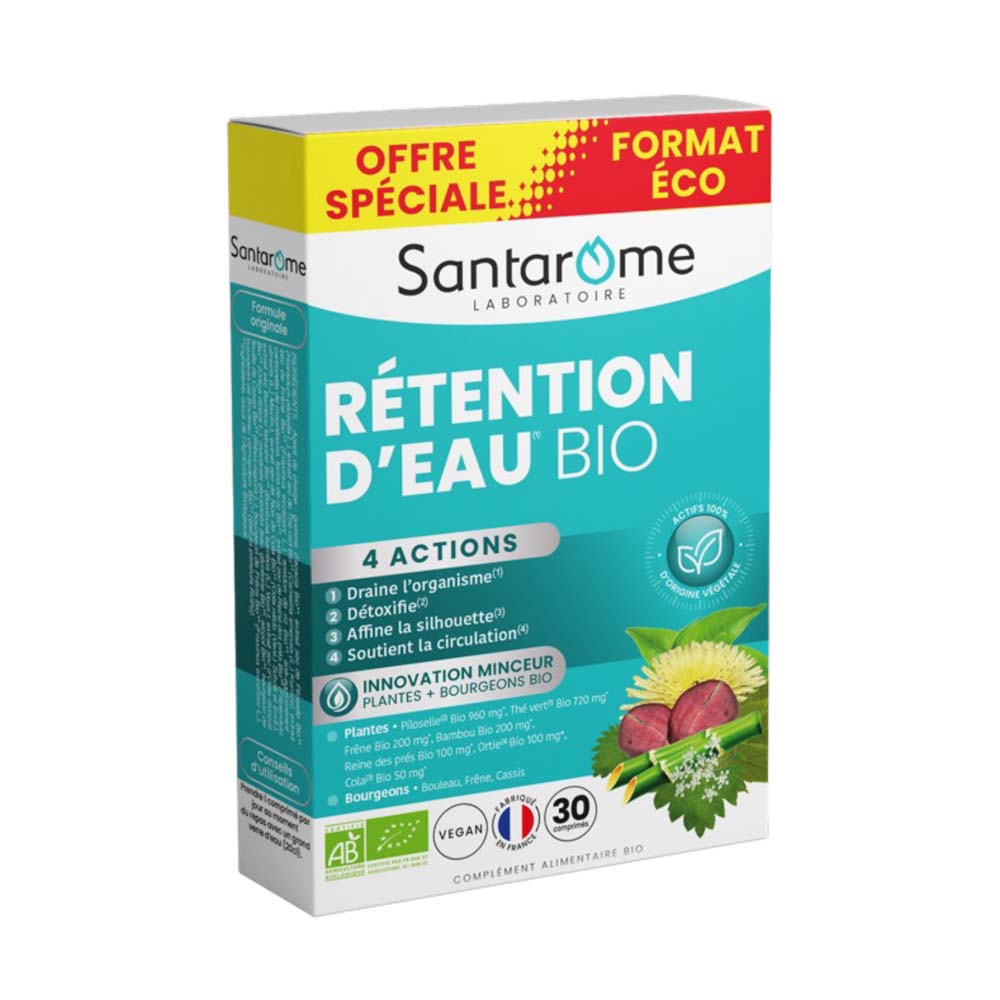 Santarome Retención de agua bio detox y silueta 30 comprimidos
