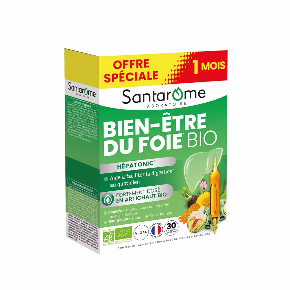 Santarome Bienestar Del Hígado Bio Aide à la digestion 30 Ampollas