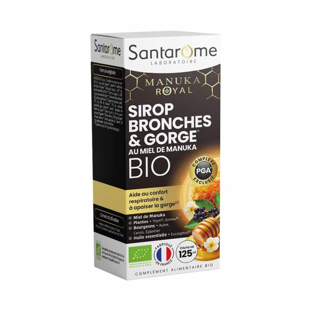 Santarome Jarabe para bronquios y garganta Miel de Manuka ecológica 125 ml