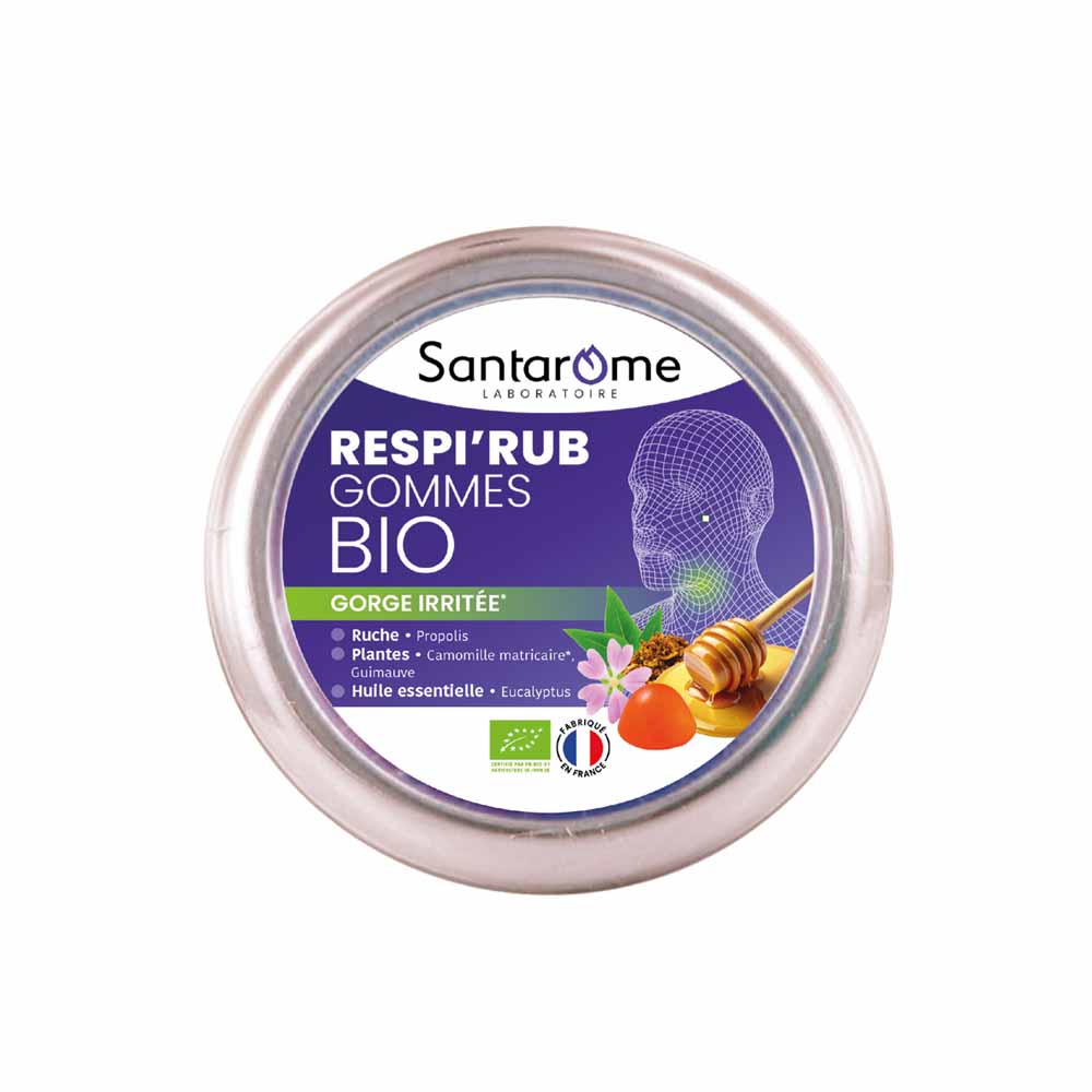 Santarome Respi'Rub Garganta irritada orgánica 45 Gominolas