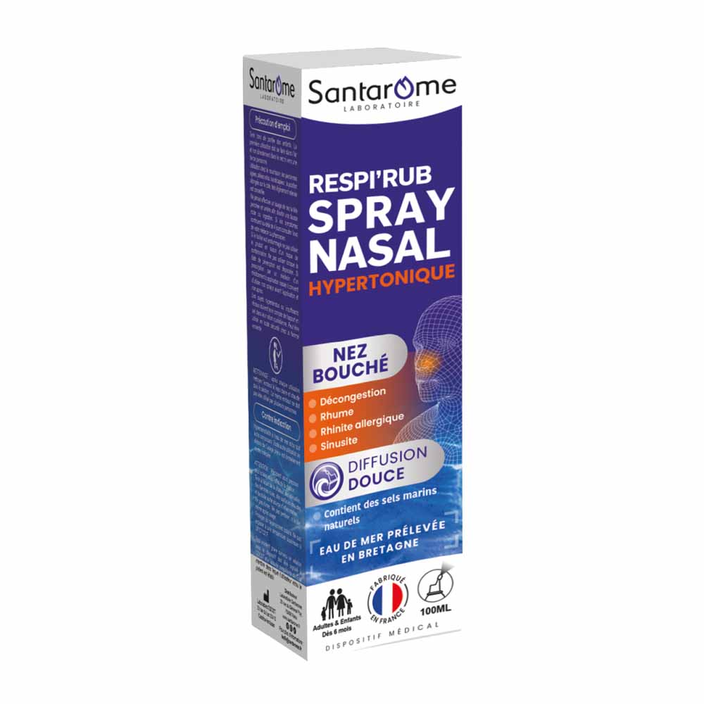 Santarome Respi'Rub Spray nasal hipertónico Nariz obstruida 100 ml