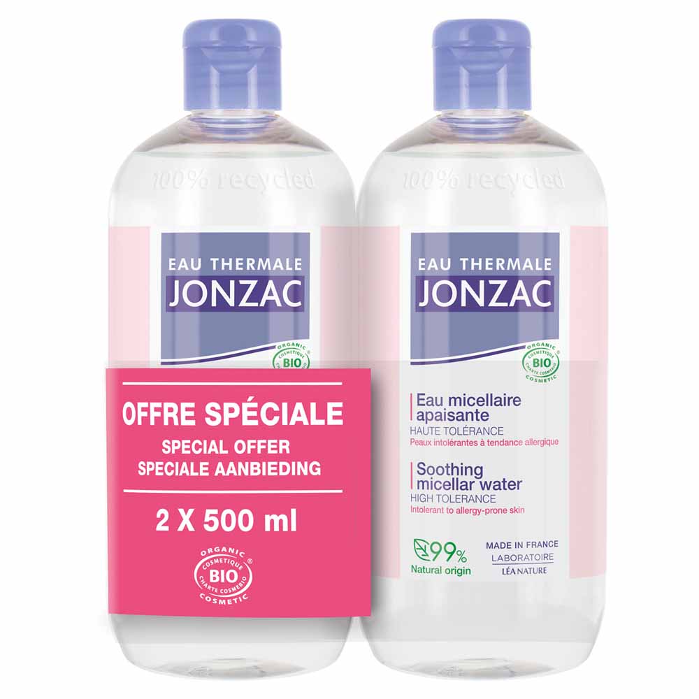 Eau thermale Jonzac Reactive Control Agua micelar calmante bio pieles sensibles 2x500ml