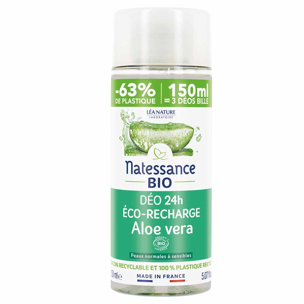 Natessance Recarga ecológica desodorante 24h Aloe Vera bio piel sensible 150 ml