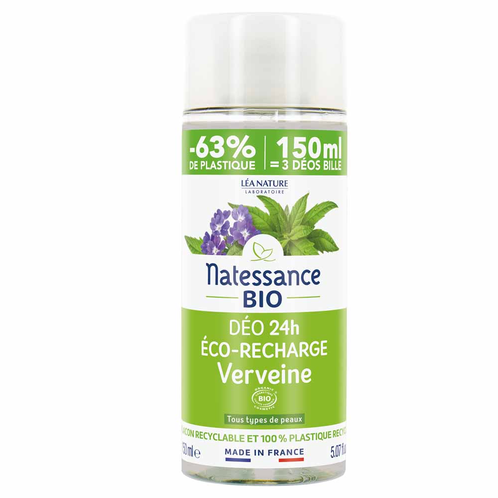Natessance Recarga ecológica desodorante 24h verbena bio todos los tipos de piel 150 ml