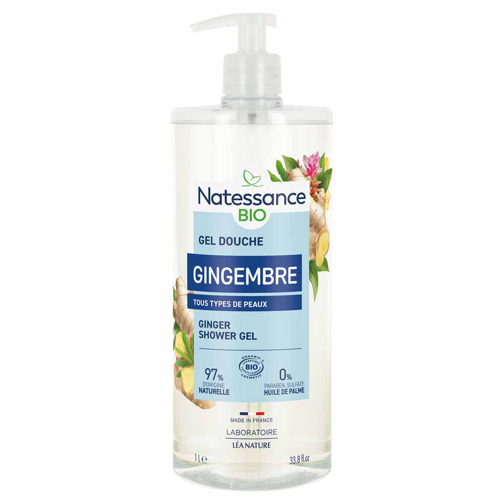 Natessance Ducha Gel de ducha jengibre estimulante bio 1l