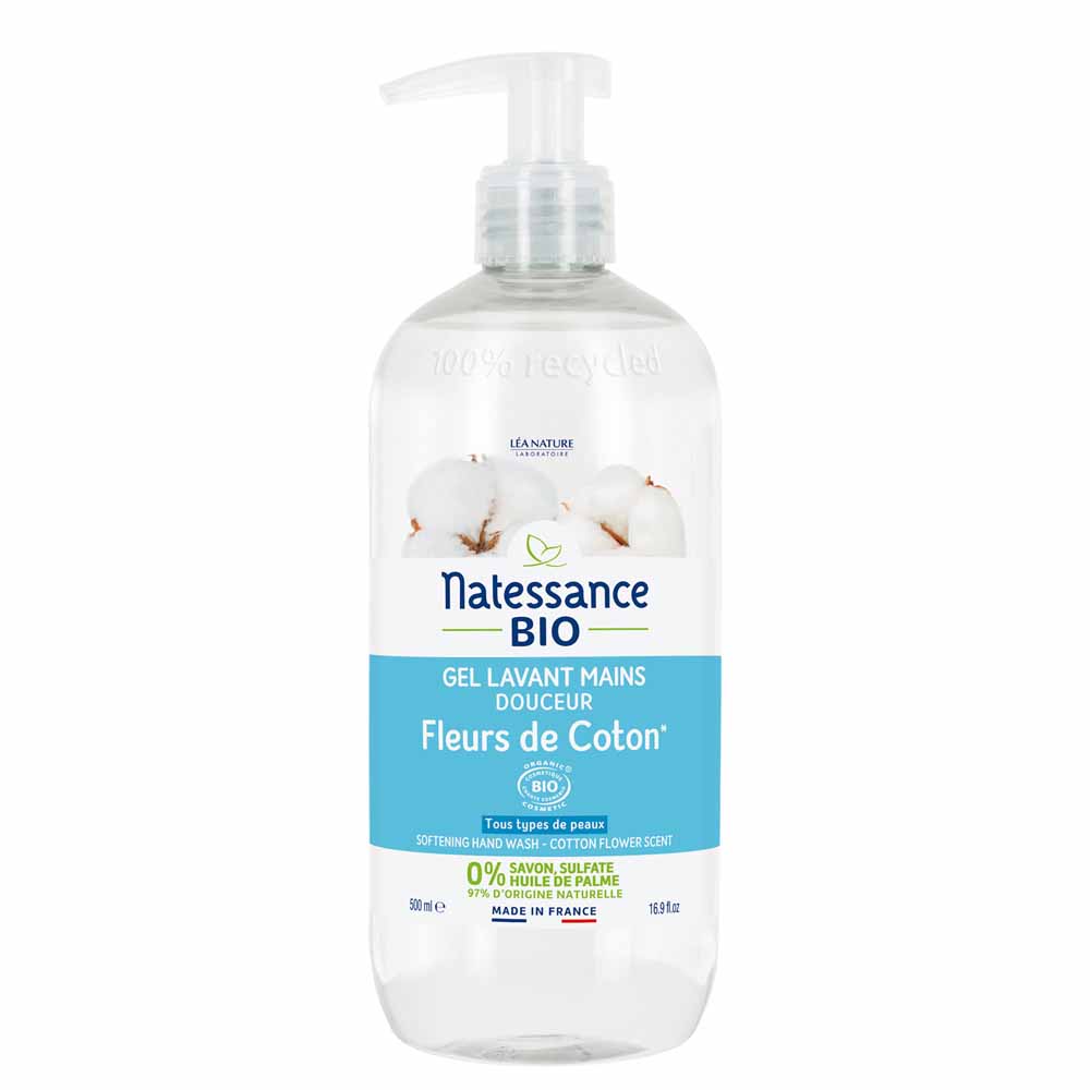 Natessance Gel de manos suavidad flor de algodón bio 500 ml