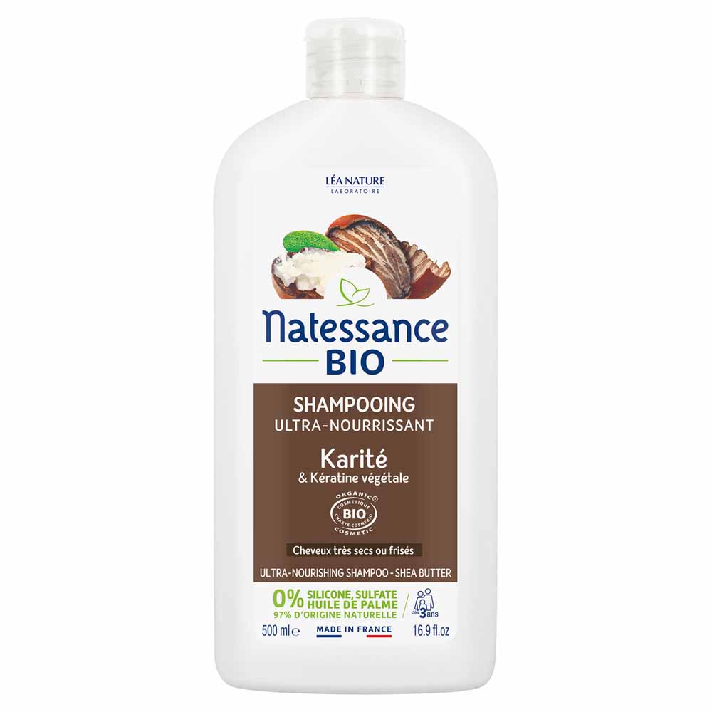 Natessance Capilar Champú ultra nutritivo bio con queratina vegetal 500 ml
