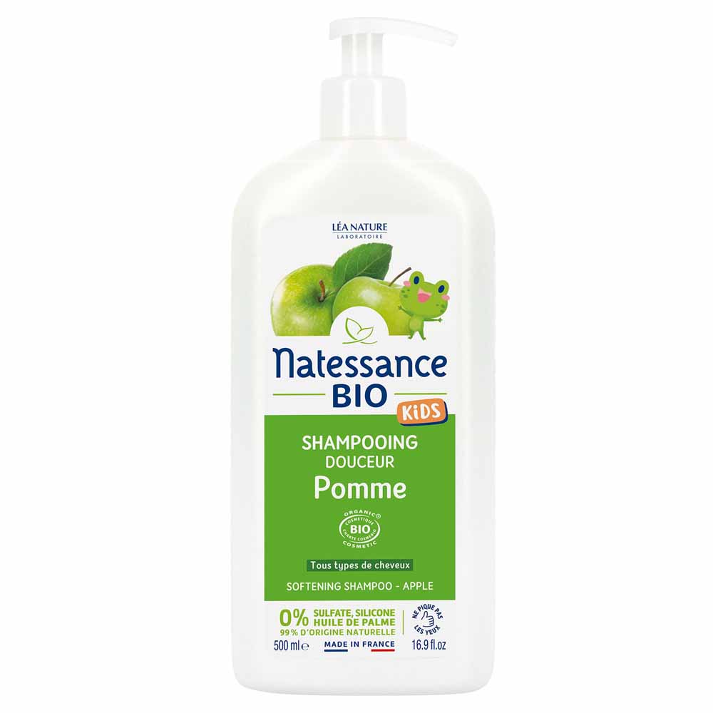 Natessance Kids Champú cuerpo y cabello manzana bio sin sulfatos 500 ml