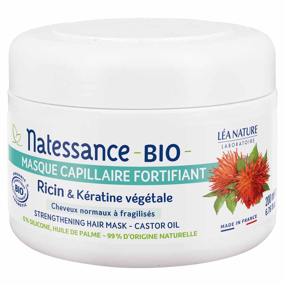 Natessance Capilar Mascarilla capilar fortificante con ricino bio y queratina vegetal 200 ml