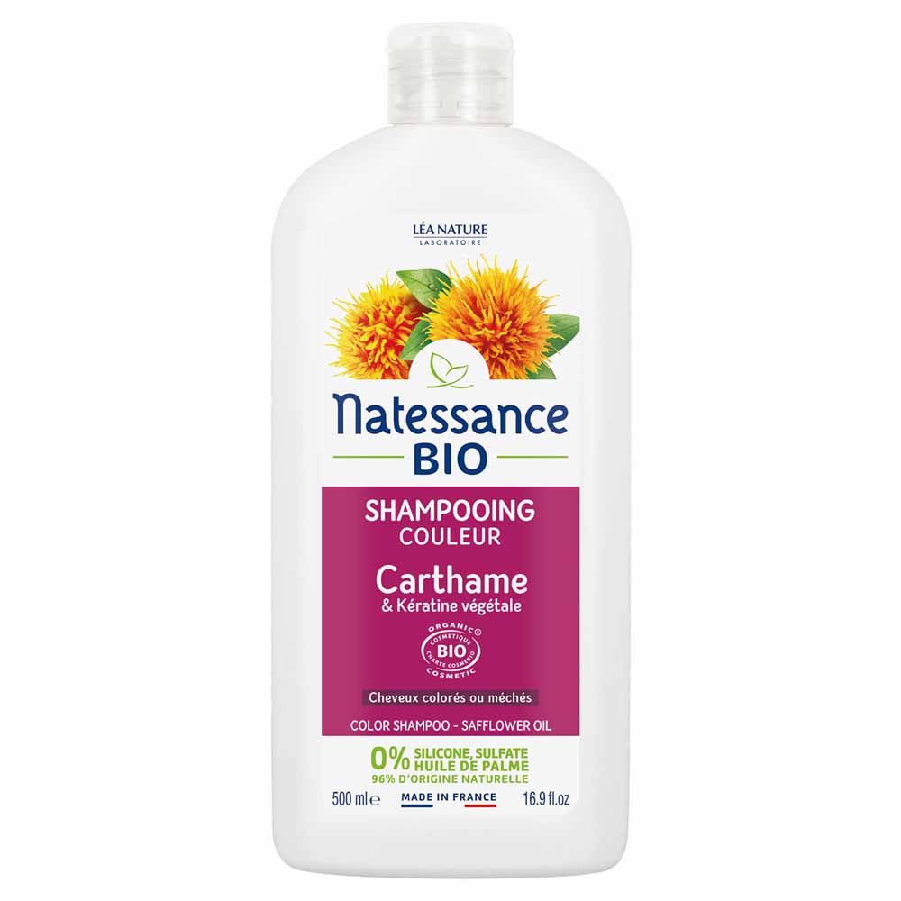 Natessance Capilar Champú color carthamo bio y queratina vegetal 500 ml