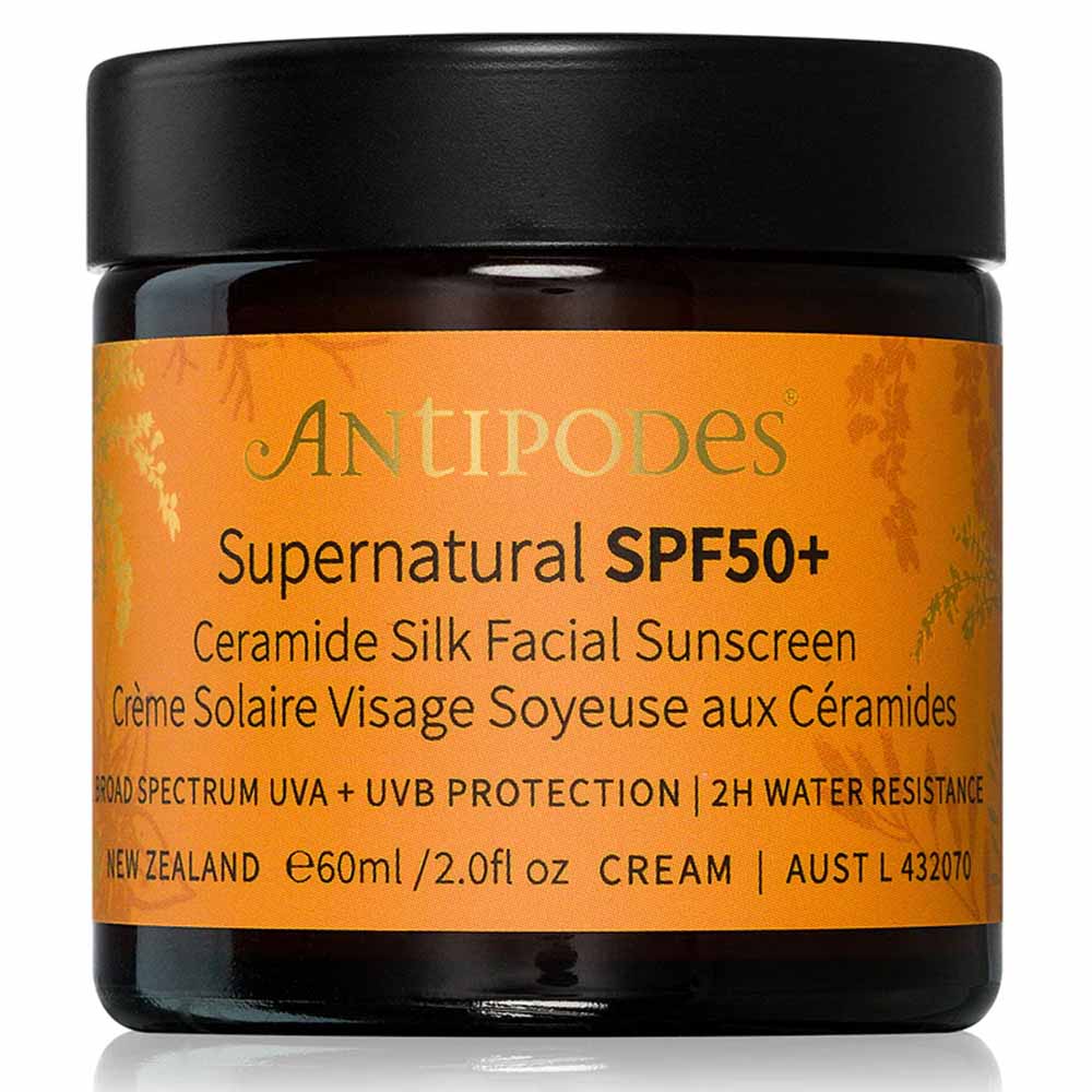 Antipodes Supernatural SPF50+ Crème Solaire Visage Soyeuse aux Céramides 60 ml