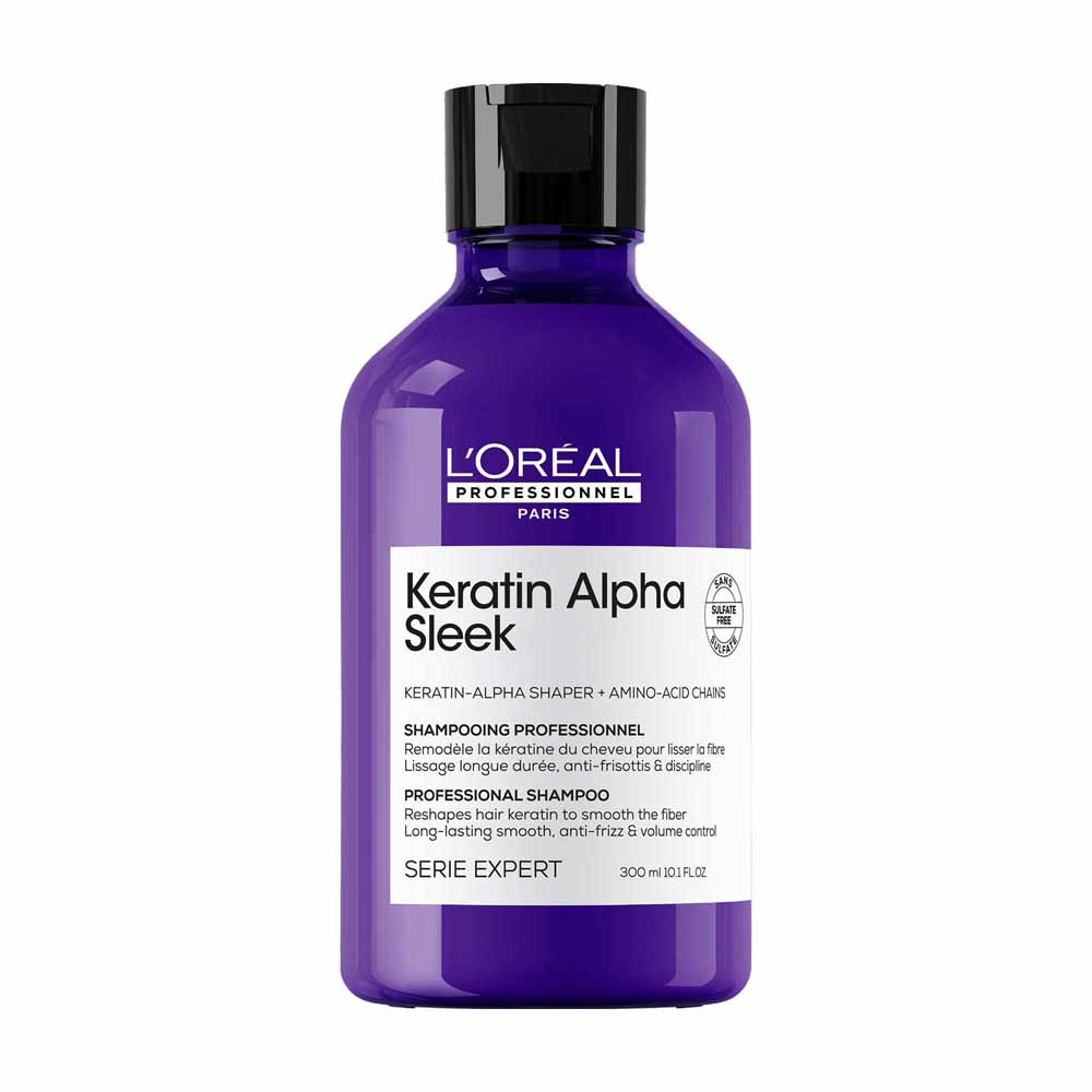 L'Oréal Professionnel Serie Expert Keratin Alpha Sleek Champú con queratina cabello con frizz y rebelde 300 ml